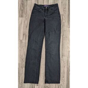 NYDJ Womens Size 2 Straight Leg Pockets Denim Jeans